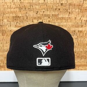 New Era 59FIFTY Toronto Blue Jays Fitted Hat Black Red Maple Leaf MLB Cap